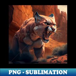 Angry Cougar - PNG Transparent Digital Download File for Sublimation - Perfect for Sublimation Mastery