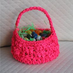 Easter Basket Crochet pattern, digital file PDF, digital pattern PDF