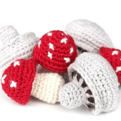 Toadstools and Mushrooms Crochet pattern, digital file PDF, digital pattern PDF