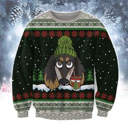 Saluki In The Snow – Christmas Premium Sweater for Men Women