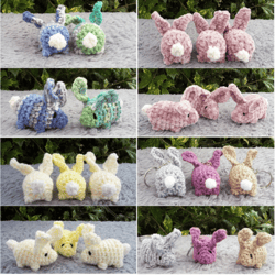 Twisted Bunny Rabbits Crochet pattern, digital file PDF, digital pattern PDF