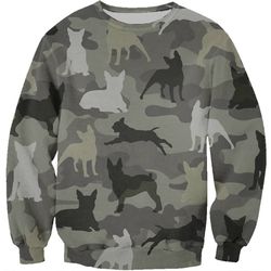 Boston Terrier Camo Sweater for Men Women