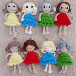 Matchstick Girl Charms Crochet pattern, digital file PDF, digital pattern PDF