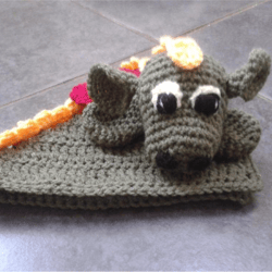 Idris the Dragon Lovey - Comforter Crochet pattern, digital file PDF, digital pattern PDF