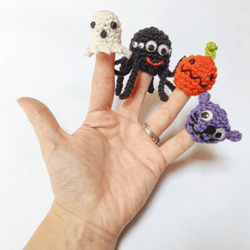Spooky Finger Puppets Crochet pattern, digital file PDF, digital pattern PDF
