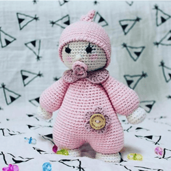 Sleeping doll Isabelle Crochet pattern, digital file PDF, digital pattern PDF
