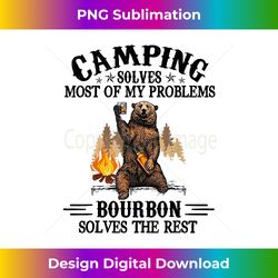 camping solves most of my problems bourbon funny bear drink - minimalist sublimation digital file - chic, bold, and uncompromising