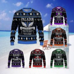 DND Dungeons & Dragons Ugly Christmas Sweater Collection - All Classes