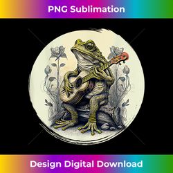 Cottagecore Frog With Acoustic Guitar - Contemporary PNG Sublimation Design - Elevate Your Style with Intricate Details