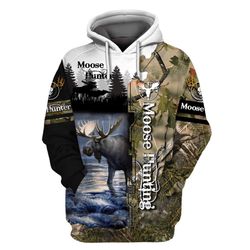 Moose Hunting Camo Branded Unisex Hoodie