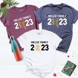 Miller Family 2023 Christmas Shirt, 2023 New Year Party Shirt, Personalized Family New Years Shirt, Family Matching Tee,