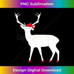 Reindeer Christmas Pajama T- Cute PJ Santa Hat Top Tee - Futuristic PNG Sublimation File - Lively and Captivating Visuals