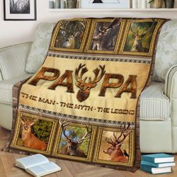 GIFT FOR DAD &8211 FATHER&8217S DAY GIFT &8211 TO MY DAD DEER HUNTING FLEECE BLANKET