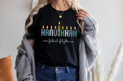 Hanukkah Menorah Shirt, Hanukkah Holiday Shirt, Jewish Gift Tee, Festival Of Light Shirt, Jewish Festival, Menorah, Jewi