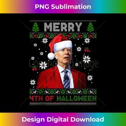 Merry 4th Of Halloween Funny Biden Ugly Christmas Sweater Tank Top - Crafted Sublimation Digital Download - Channel Your Creative Rebel