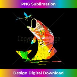 Rainbow Jumping fish Fly Fishing Bass Trout - Edgy Sublimation Digital File - Rapidly Innovate Your Artistic Vision