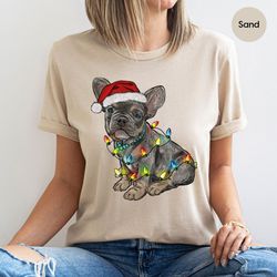 French Bulldog Christmas Dog Mom Sweatshirts, Holiday Xmas Party Dog Graphic Tees for Dog Owner, Christmas French Bulldo