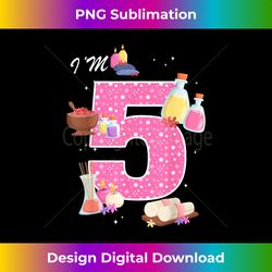 I'm 5th Spa Birthday Girl Nail Polish Makeup 5 Year Old - Contemporary PNG Sublimation Design - Striking & Memorable Impressions