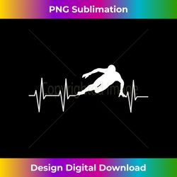 Short Track Speed Skating Heartbeat - Contemporary PNG Sublimation Design - Lively and Captivating Visuals