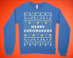 Merry Chrismukkah Sweatshirt Ugly Christmas Hanukkah Sweater Shirt Jewish Sweatshirt
