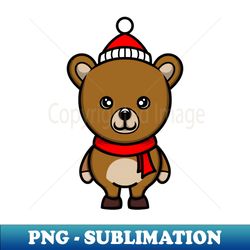 kawaii doodle cute bear cub christmas - elegant sublimation png download - unleash your creativity
