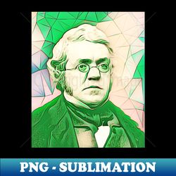 William Makepeace Thackeray Green Portrait  William Makepeace Thackeray Artwork 6 - PNG Transparent Sublimation Design - Fashionable and Fearless