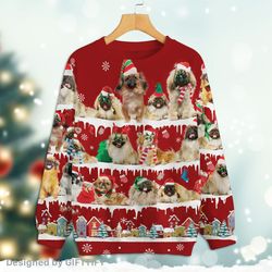 Pekingese – Snow Christmas – Premium Sweater for Men Women