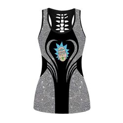 Glitter Rick and Morty Hollow Out Tanktop