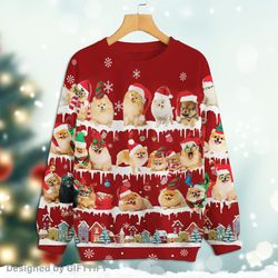 Pomeranian – Snow Christmas – Premium Sweater for Men Women