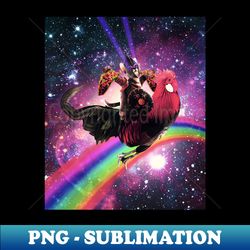 Laser Eyes Warrior Cat Riding rooster In Space Taco - High-Quality PNG Sublimation Download - Revolutionize Your Designs