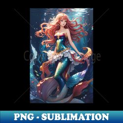 Anime Style Under The Sea Little Mermaid - Premium Sublimation Digital Download - Perfect for Creative Projects