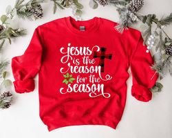 Jesus Is The Reason For The Season Retro Unisex Sweatshirt, Christian Christmas Sweatshirt, Christmas Jesus Shirt, Jesus