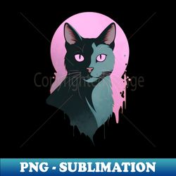 Black and Pink Cat - Creative Sublimation PNG Download - Defying the Norms