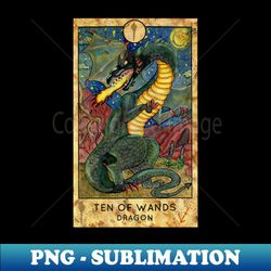 Ten Of wands Minor Arcana Tarot Card - Digital Sublimation Download File - Fashionable and Fearless