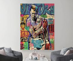 Muhammad Ali Art, Boxing Art, Muhammad Ali Canvas, Motivational art - boxer canvas  Pop cultere decor  Graffiti painting