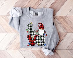 Love Gnome Christmas Lights Shirt,  Merry Christmas Shirt, Christmas gift  2021 Shirt, Christmas 2021 Shirt, Cute family