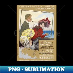 Paris  Londres France Vintage Poster 1905 - Artistic Sublimation Digital File - Spice Up Your Sublimation Projects