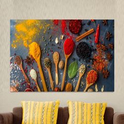 Spices canvas print Kitchen wall decor, Cooking gifts, Multi-panel canvas, Herbs and spices, Kitchen wall art, ready-to-