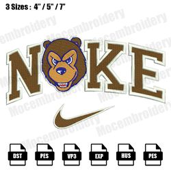 Nike Belmont Bruins Mascot Embroidery Designs, Logo Nike Embroidery Design File Instant Download