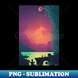 Emerald Lake At Dusk - Instant PNG Sublimation Download - Add a Festive Touch to Every Day