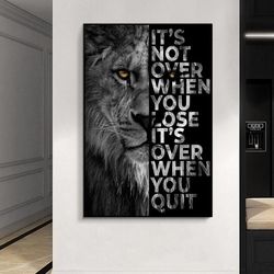 African Lion Letter Motivational Quote Wall Poster Canvas Print Black Lions Painting Modern Wall Pictures For Living Roo