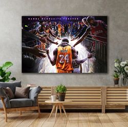 Kobe Bryant Print Poster, Kobe Bryant Canvas Wall Art Inspired Famous Basketball Legends Motivational Quote High Quality