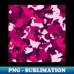 seamless camouflage vector pattern with silhouettes of cats - high-quality png sublimation download - defying the norms