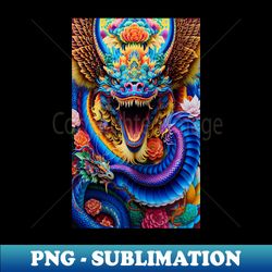 Trippy Psychedelic Orient Dragon - Unique Sublimation PNG Download - Revolutionize Your Designs