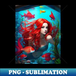 Under the sea Redhead Mermaid - Premium PNG Sublimation File - Capture Imagination with Every Detail