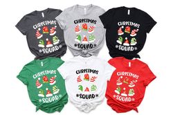 Christmas Squad Shirt, Family Matching Shirt, 2023 Christmas Matching Shirt, Santa and Elf Hats,Friends Name T Shirt,Per