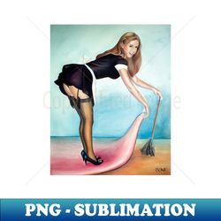 French Maid Pinup Girl - High-Quality PNG Sublimation Download - Instantly Transform Your Sublimation Projects