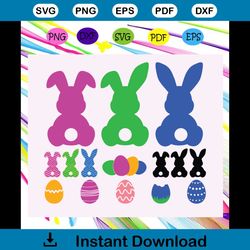 Bunny Svg, Easter Bunny Svg, Easter Bunnies Svg, Rabbit Easter For Silhouette, Files For Cricut, SVG, DXF, EPS, PNG Inst