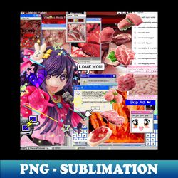 Meat Brainrot - Retro PNG Sublimation Digital Download - Unleash Your Inner Rebellion