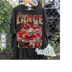 Vintage 90s Graphic Style Trey Lance T-Shirt - Trey Lance T-Shirt - Retro American Football Oversized T-Shirt Football B